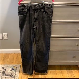 Mens Levi 505 jeans black size 34x32